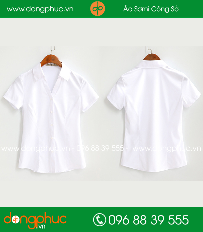 Đồng phục áo sơ mi màu trắng cộc tay
